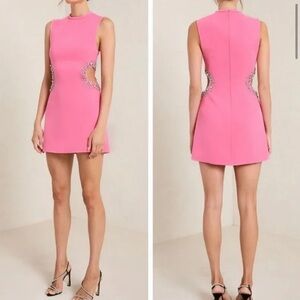 A.L.C skye crystal embellished side cutout mini dress sz 0
